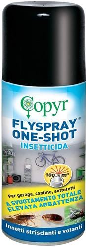 Flyspray One-Shot Insetticida 6 pezzi -Acaricida Bomboletta autosvuotante da 150 ml a base di Piretrine pure